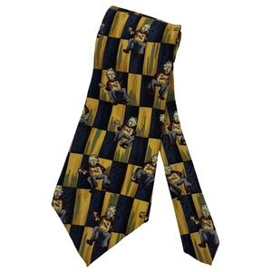 J. Garcia Jerry with Guitar Abstract 100% Silk Necktie Grateful Dead 56" VTG Tie